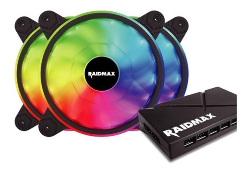 Imagen 1 de 5 de Kit 3 Ventiladores Rgb Raidmax Nv-t120fbr3 - Revogames