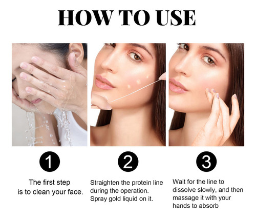 Hilo De Seda Facial De Colágeno Activo Y Tensor, 2 Unidades