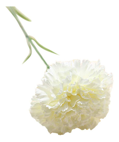 Flor Falsa Clavel Artificial Blanca Para Interior Ramo Boda