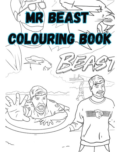 Mr Beast Inspired Colouring Book For All Ages: 40 Full Pages