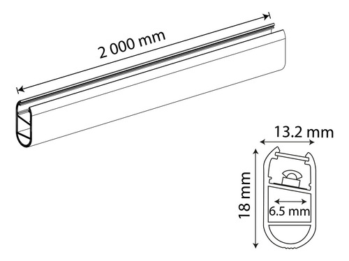 Perfil Aluminio De Closet Para Tira Led, Plata, 2m, Ip44