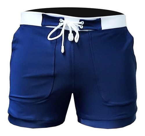 Sunga Bermuda Shorts Com Bolso Grigo Collection Polo Azul
