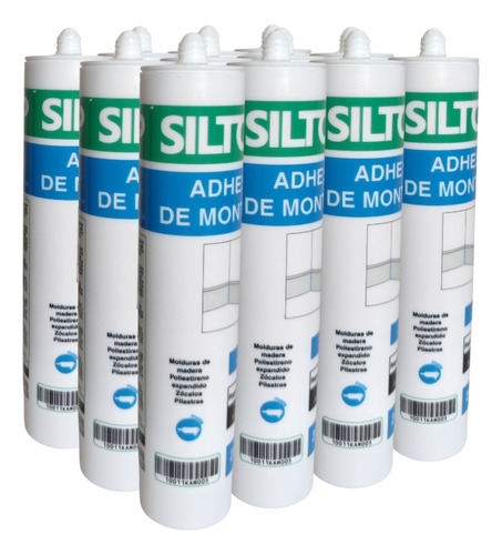 12x Adhesivo De Montaje Siltop 280ml Para Zócalos Pilastras 