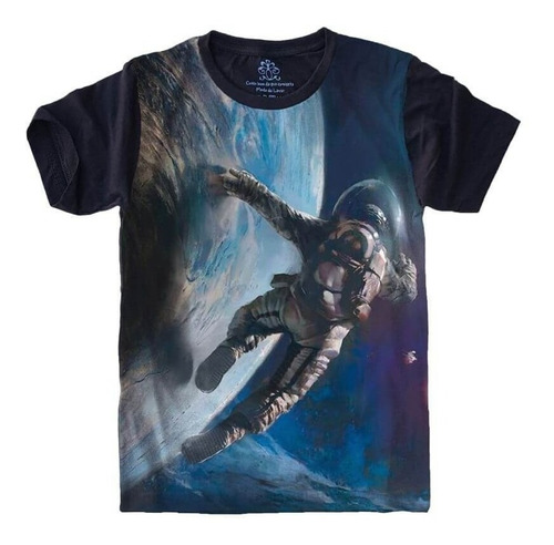 Camiseta Frete Grátis Plus Size Universo Astronauta Planeta