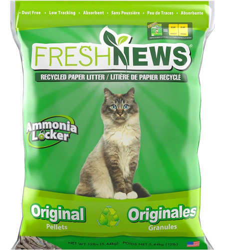 Fresh News Papel Reciclado, Arena Original Para Gatos En Pel