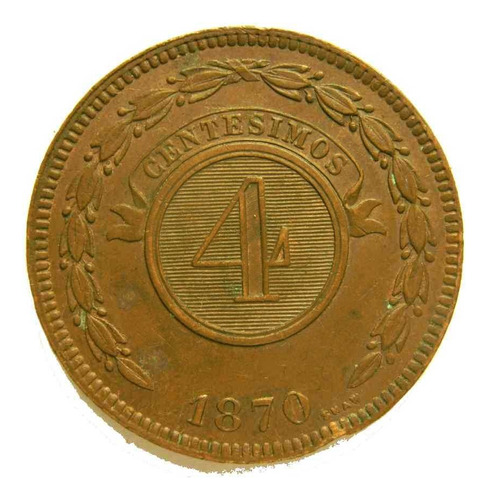 Paraguay Antigua 4 Centésimos Año 1870 En Muy Buen Estado.-