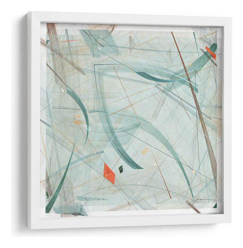 Cuadro Enmarcado Blanco Panel De Vector I 30x30
