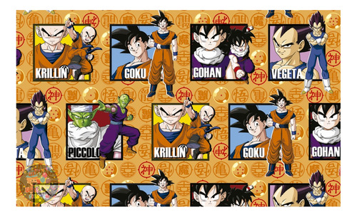 25 Pliegos Papel Envolver S Fiesta Personajes 70x51cm Dragon Ball Z Goku Anime