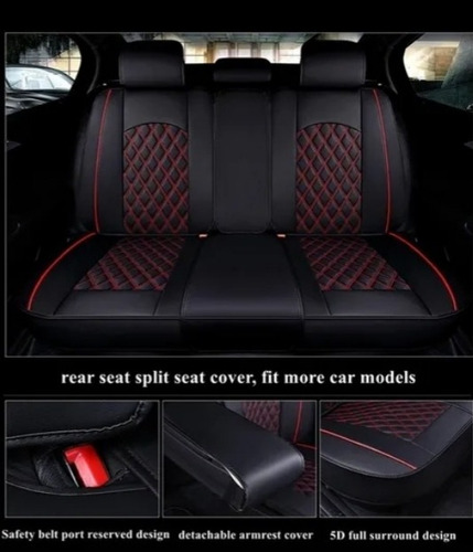 Cubre Asientos Tapiz Negro Con Rojo Hyundai Accent Prime
