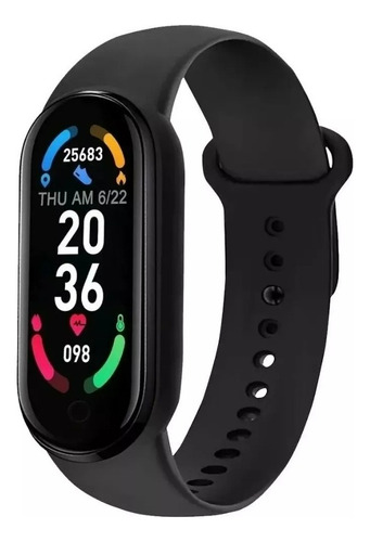 Reloj Smart Watch M6 Smartband Con Caja Negro Correa Negro Bisel Negro