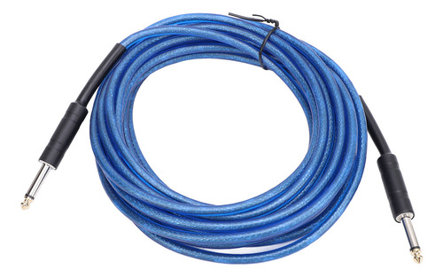 Cable De Instrumento Azul De 6 Metros Para Guitarra, 6,35 Mm