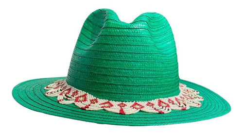 Sombrero Exclusivo Fedora Verde Ala Plana Fino