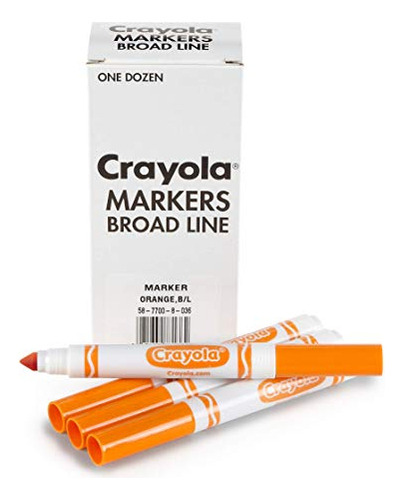 Rotuladores Crayola Broad Line, Color Naranja, 12 Unidades