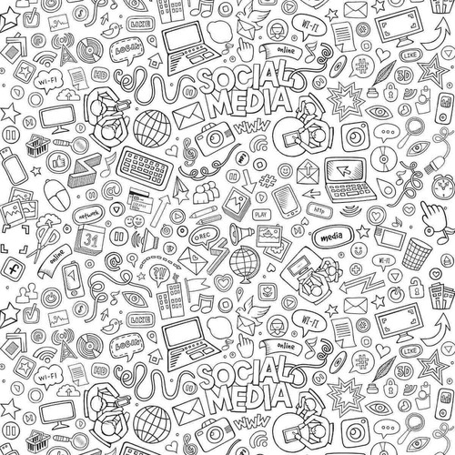 Papel De Parede Desenho Para Colorir Social Media 2,70x0,57m