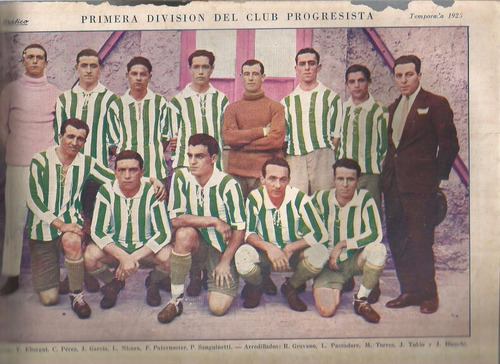 El Grafico / Poster Equipo Club Progresista 1925 /