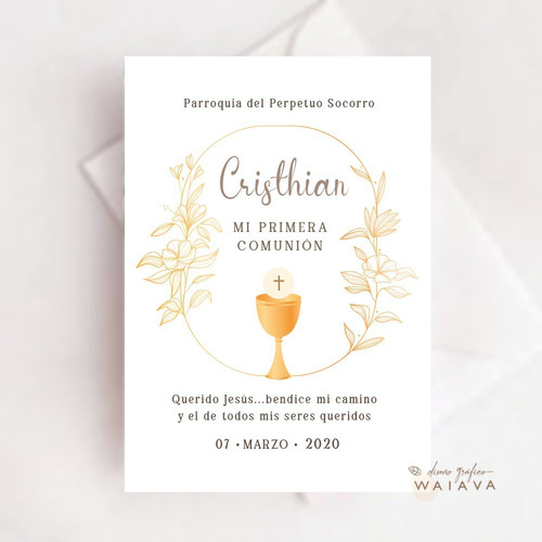 Imagen 4 de 7 de Estampas Primera Comunión Tarjetas Nenes X 4u