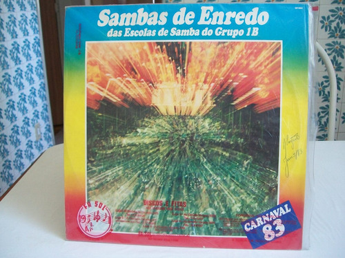 Lp.sambas De Enredo Rio Grupo 1 B Carnaval 83 Encarte .