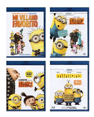 Mi Villano Favorito 1 2 3 + Minions Peliculas Blu-ray