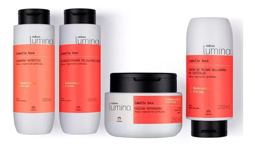 Kit Cabello Seco Lumina 4 Productos Natu - mL a $94