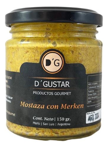 Mostaza Con Merkén 150 Grs X 1 Unidad Dgustar Gourmet