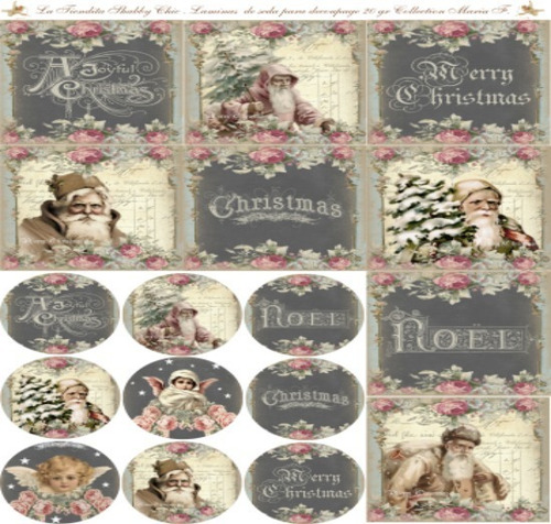 Imagen 1 de 1 de La Tiendita Shabby Chic Navidad - Lamina De Seda - Nav9