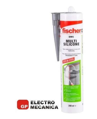 Imagen 2 de 5 de Silicona Acetica Multiuso Fischer 260ml Transparente 257 Gr