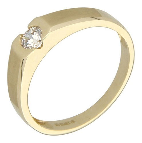 Imagen 2 de 4 de Anillo Solitario Cz Oro Amarillo 14k, 3.9 Gramos.