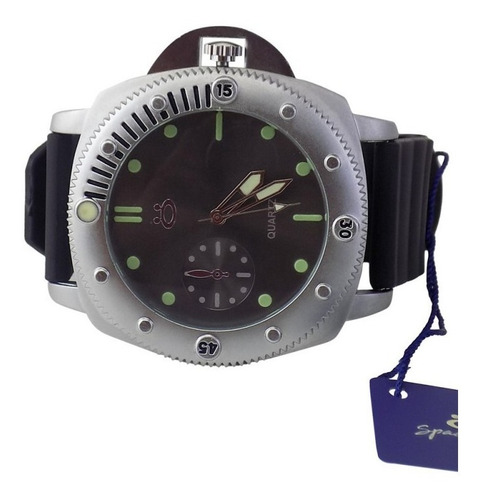 Relógio Masculino Prateado C/ Pulseira De Couro Original