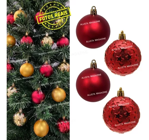 Kit Bolas De Natal Vermelho 2 Unidades 6cm - Bom Preço Magazine