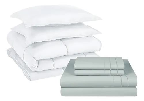 Pack Cobertor Lujo 1,5 Plazas Blanco + Set Sabana 3angeli