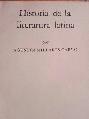 Historia De La Literatura Latina Fce 1976