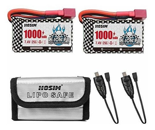 Cargadores De Baterías De Hosim 2 7.4v 1000mah 25c T Connect