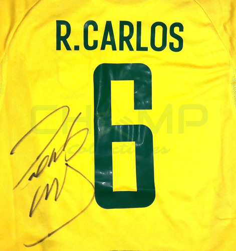 Jersey Firmado Roberto Carlos Brasil Korea Japon Autografo