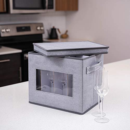 Caja De Almacenamiento Para Copas De Champán Veno, Con Tapa,