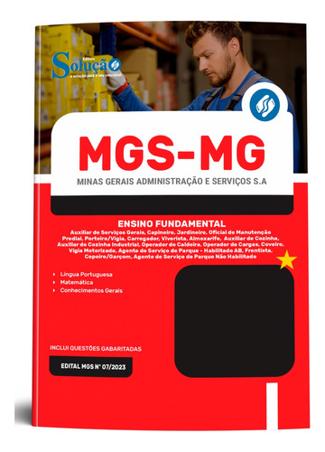 Apostila Concurso Mgs-mg 2024 Comum Para Os Cargos De Ensino Fundamental - Editora Solução