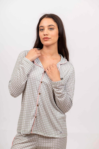Pijama De Invierno Abotonado Adelante Lenceria Urbana