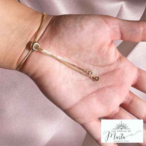 Pulsera Pulso Fino Estrellas Ajustable Laminado Oro 18k Oro 8 Cm 60.96 Cm