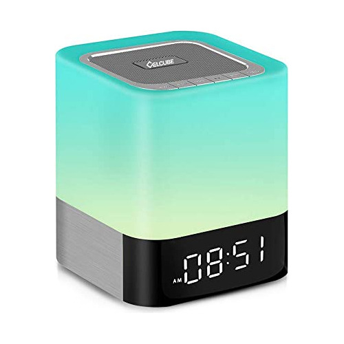 Night Light Bluetooth Speaker, Alarm Clock Bluetooth Sp...