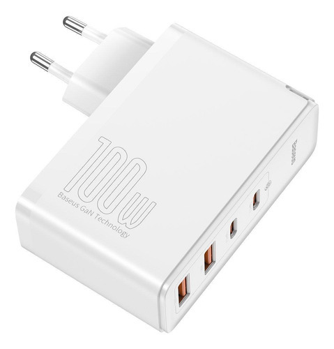 Carregador Baseus 100w Gan2 Pro Portátil 4 Em 1 - Branco