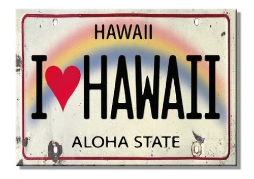 Pacifica Island Art Refrigerator Magnet - I Heart Love Hawai