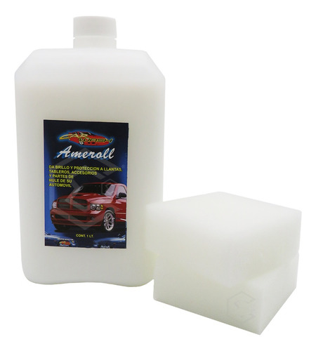 Amoroll Abrillantador Protege Hule Plásticos C/2 Esponja 1lt Color Blanco