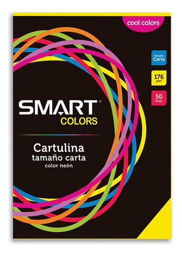 Hojas Opalina De Colores Smart Carta Cartulina Amarillo Neon