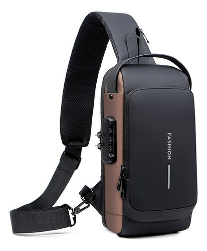 Pechera Morral Hombre Antirrobo Usb Impermeable, Bandolera 