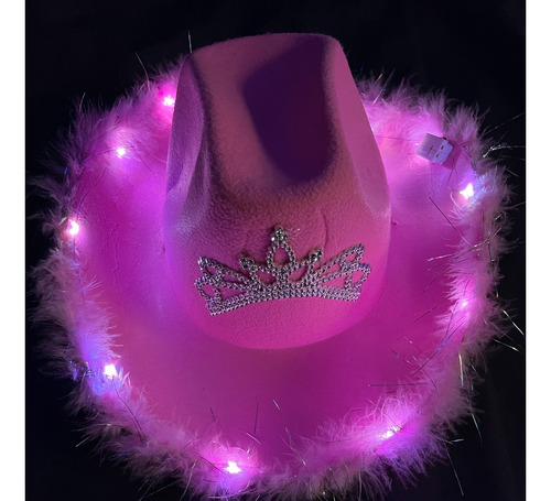 Sombreros Cowboy Cowgirl Led Corona Vaquero Carioca Top X 4
