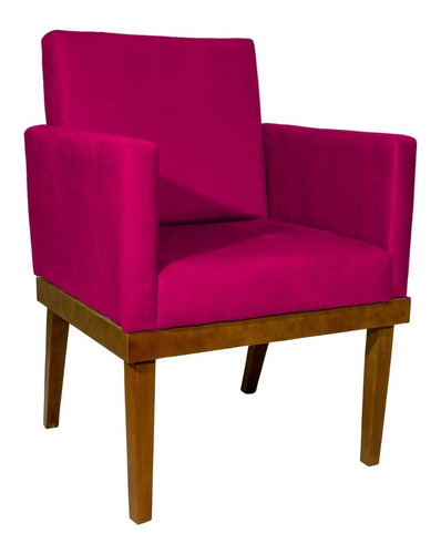 Poltrona Decorativa Cadeira Reforçada Recepção Divine Cores Cor Pink Desenho do tecido TECIDO SUEDE
