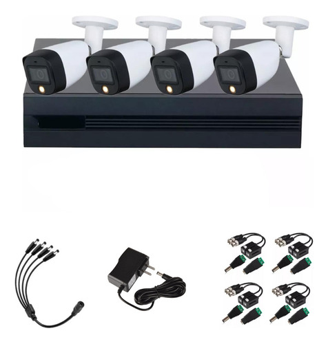 Kit Mextec Full Color De 2 Mp- 4 Cámaras Hfw1209cn-led, Dvr 4 Ch Cooper-i Wizsense, Ia, H.265 + 1 Ip (o Hasta 5 Canales Ip). Búsqueda Avanzada De Humanos Y Autos Con Balums