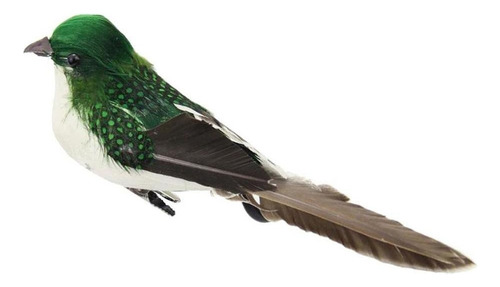 Cc 2 Pinzas Para Pájaros Con Gorrión De Plumas Artificiales,