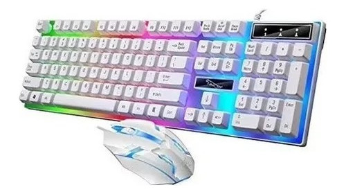 Teclado Con Mouse Kit Usb Gamer Rbg G21b