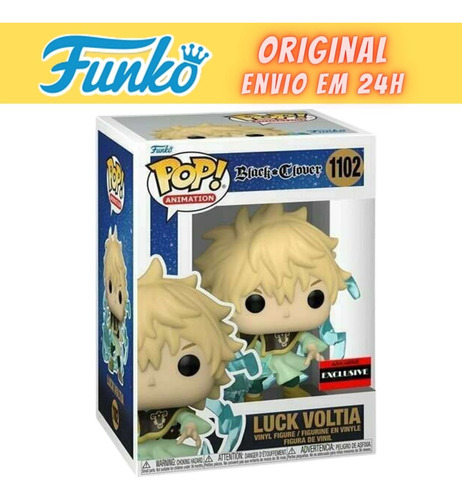 Boneco Funko Pop Black Clover Luck Voltia - Exclusivo 1102