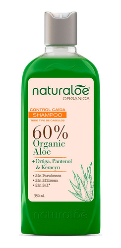 Naturaloe Shampoo Control Caída Todo Tipo De Cabello 350 Ml